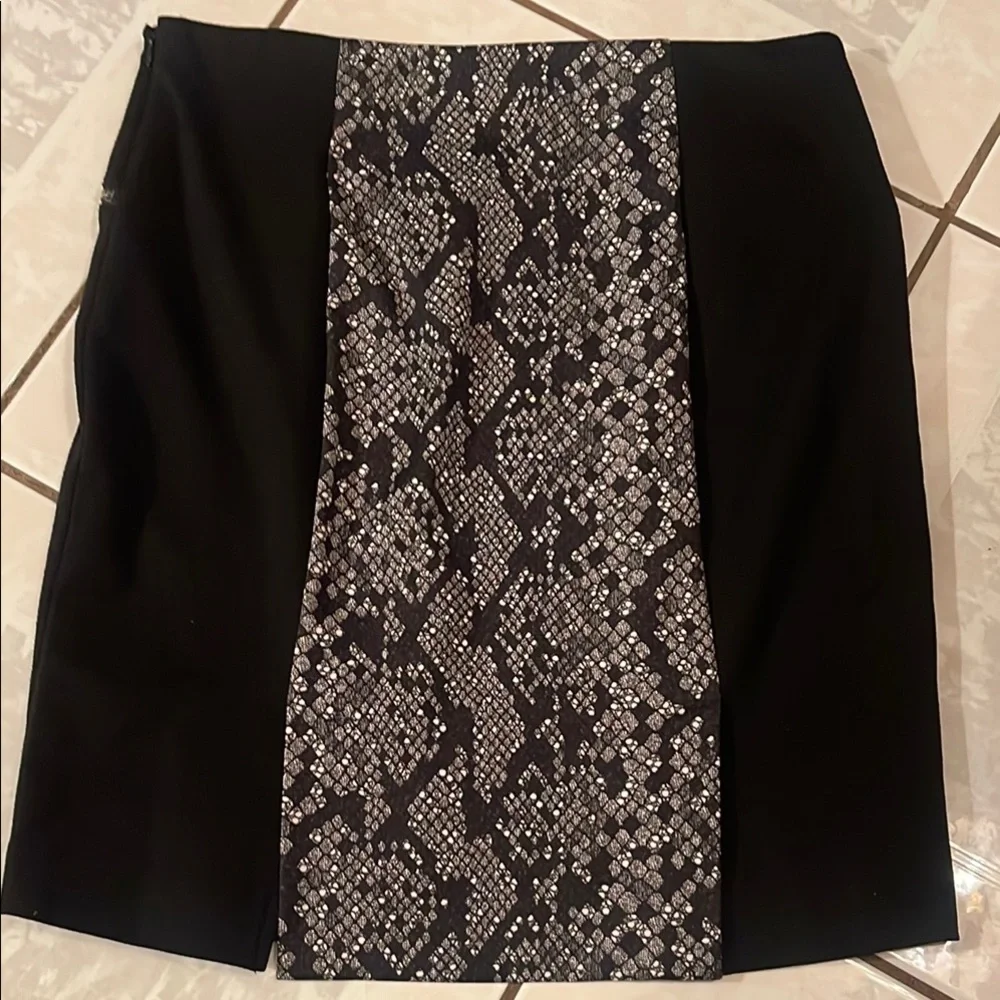 Michael Kors Black and Gray Mini Pencil Skirt